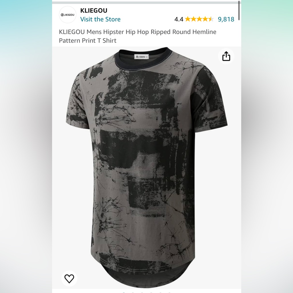 Men’s Black And Gray Patterned Hipster Tshirt.
